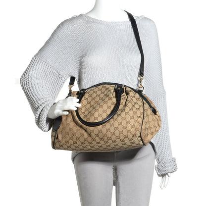 Gucci Monogram Medium Sukey Boston Bag Black 2 of 7