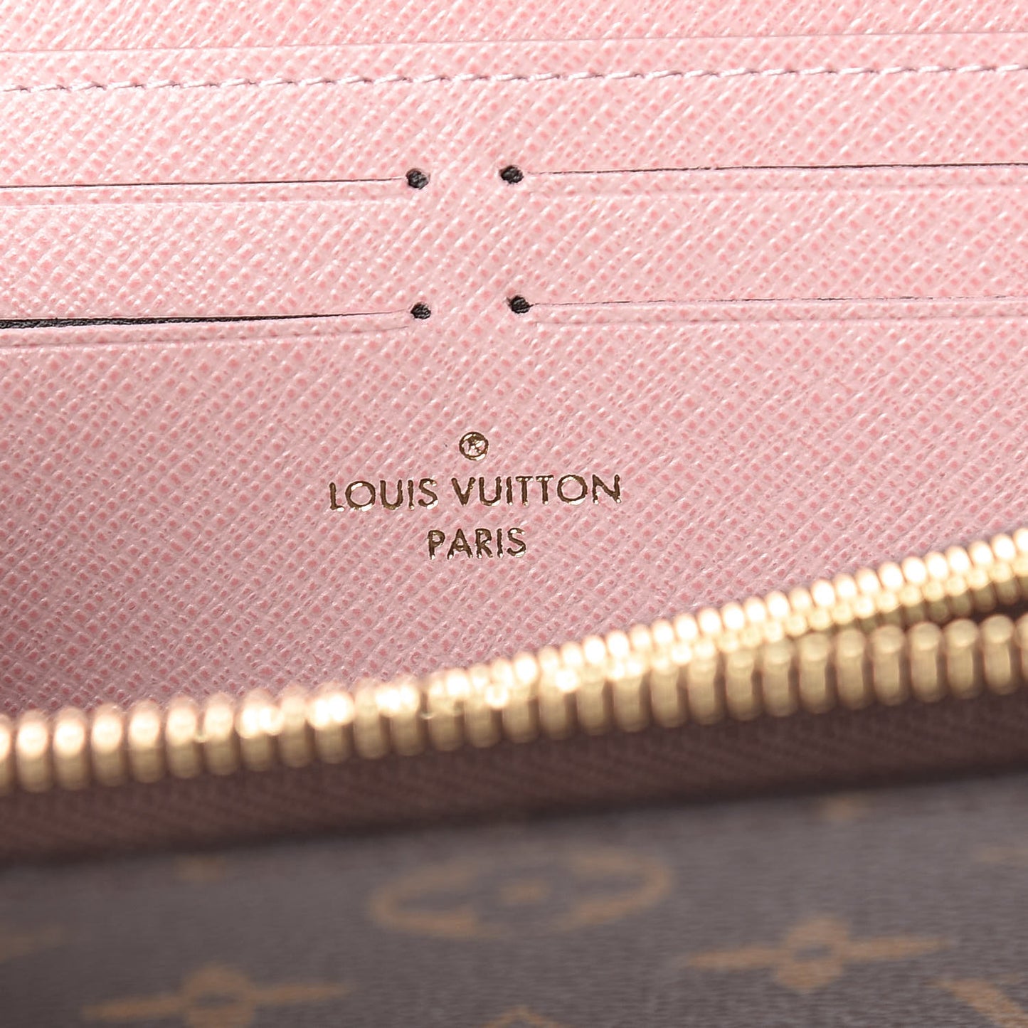 Monogram Clemence Wallet Rose Ballerine