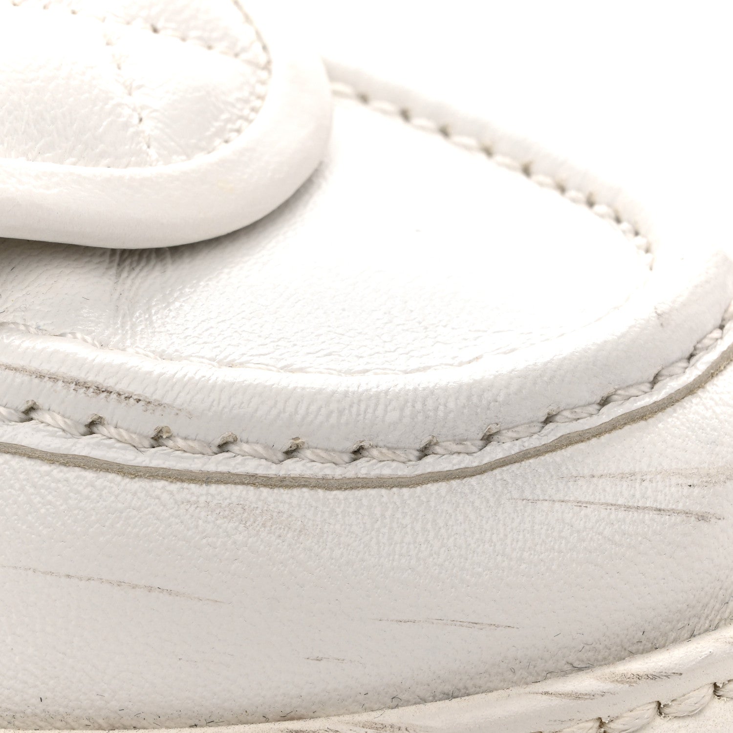 Chanel Shiny Lambskin Quilted CC Turnlock Loafers 40 White 1847344