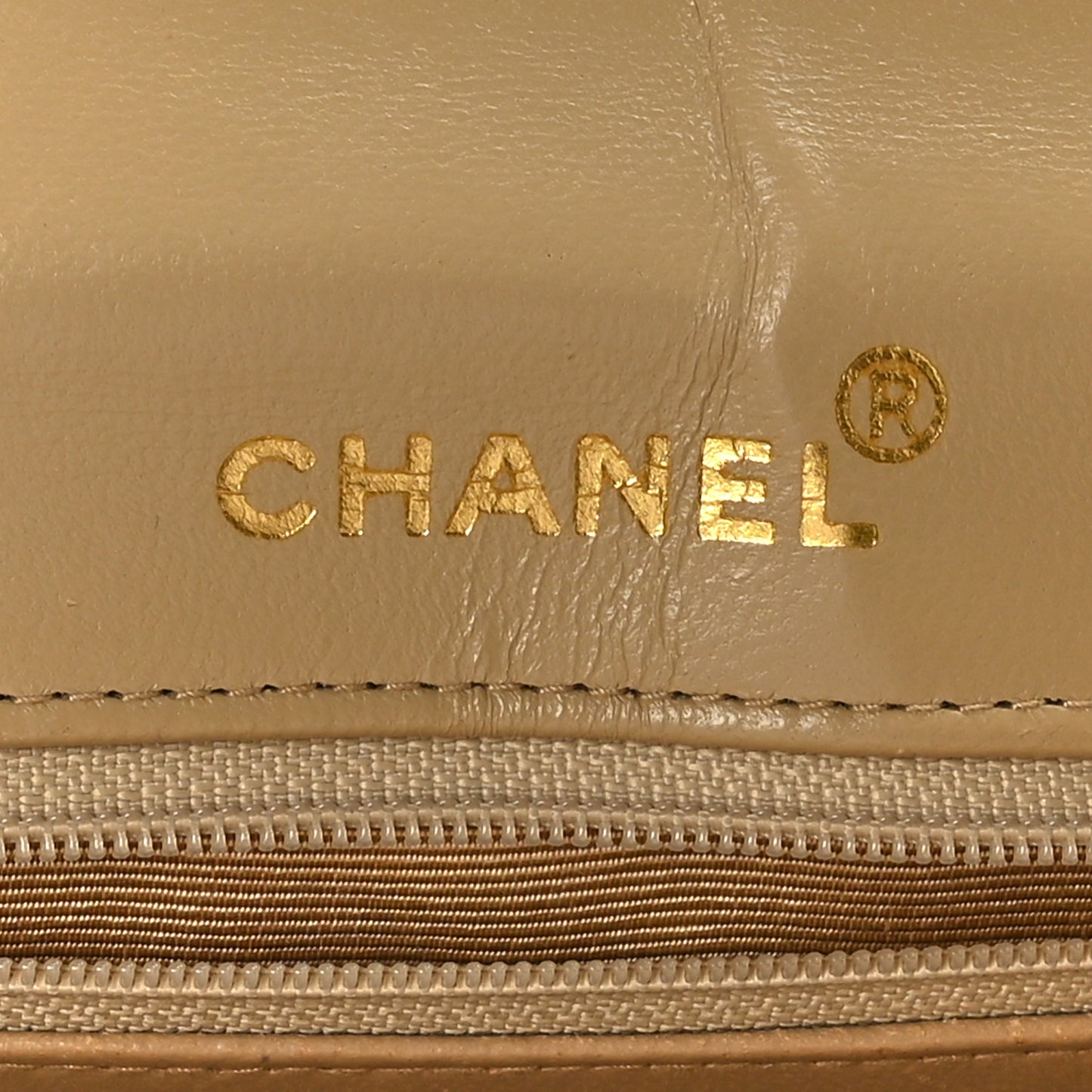 Lambskin Quilted Medium Single Flap Beige