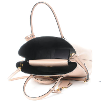 Prada Saffiano Cuir Medium Double Bag Cammeo Black 5 of 14