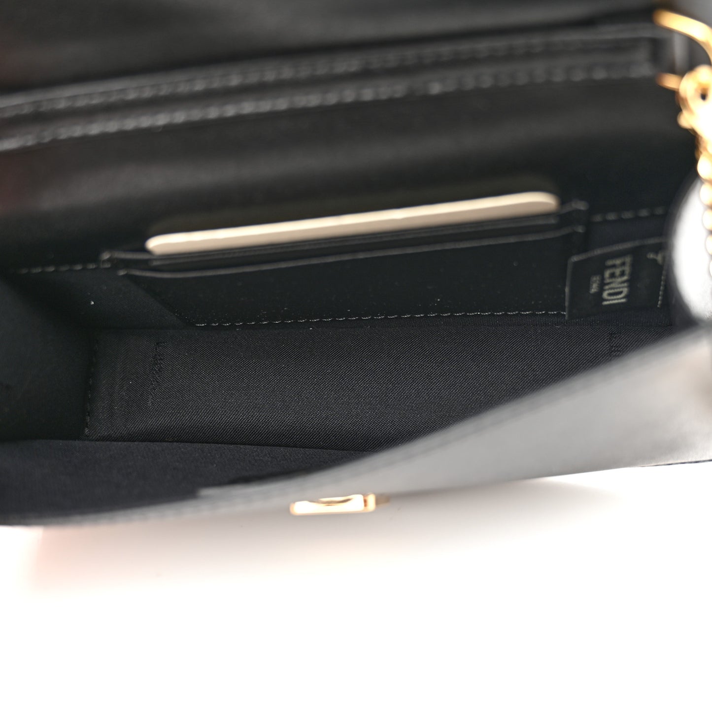 Vitello Liberty F is Fendi Bi-Color FF 1974 Embossed Envelope Belt Bag Maya Black