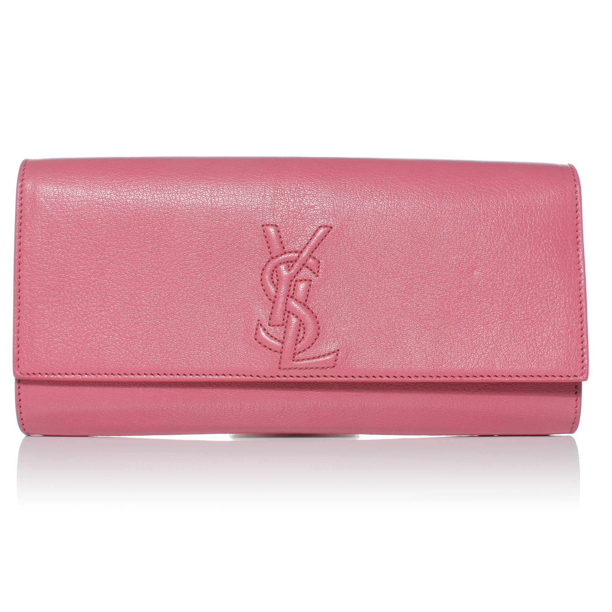 Saint Laurent Leather Medium Belle de Jour Clutch Pink 1 of 6