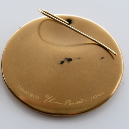 Tiffany Lacquered Japanese Hardwood Elsa Peretti Round Drop Earrings Gold 4 of 6