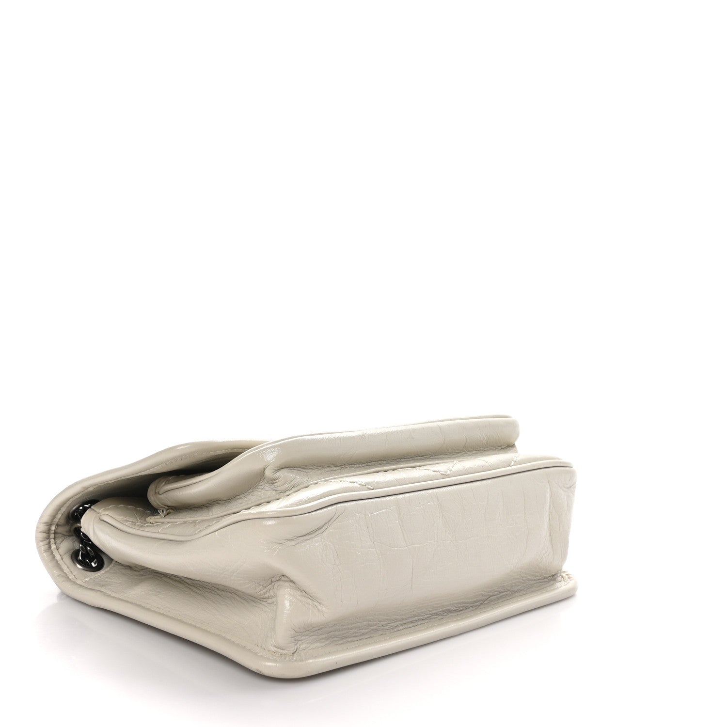 Saint Laurent Crinkled Calfskin Matelasse Monogram Baby Niki Chain Satchel Ivory 4 of 11