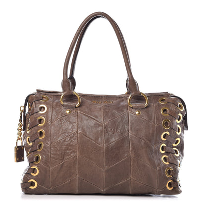 Miu Miu Nappa Chevron Grommet Tote 1 of 20