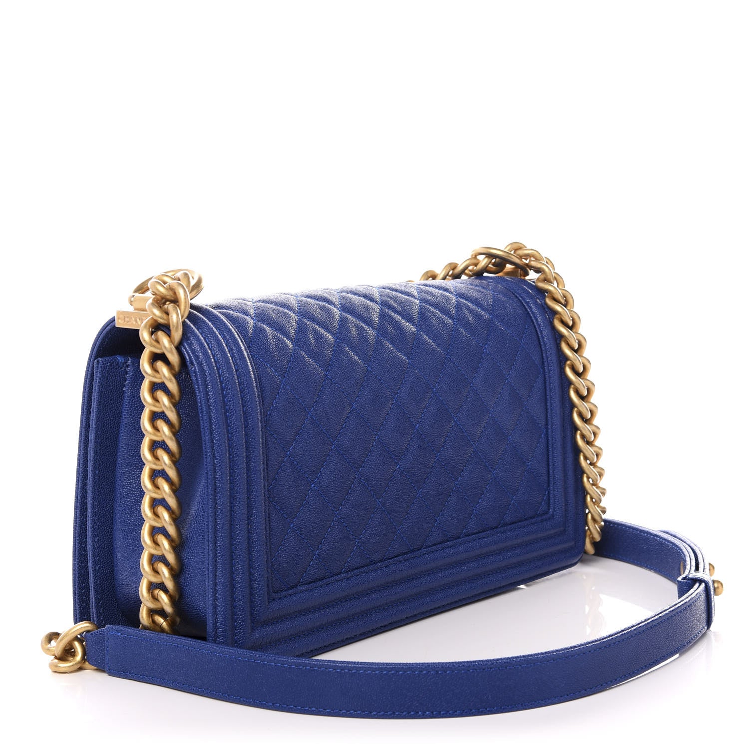 Chanel Caviar Quilted Medium Boy Flap Blue 2 of 8