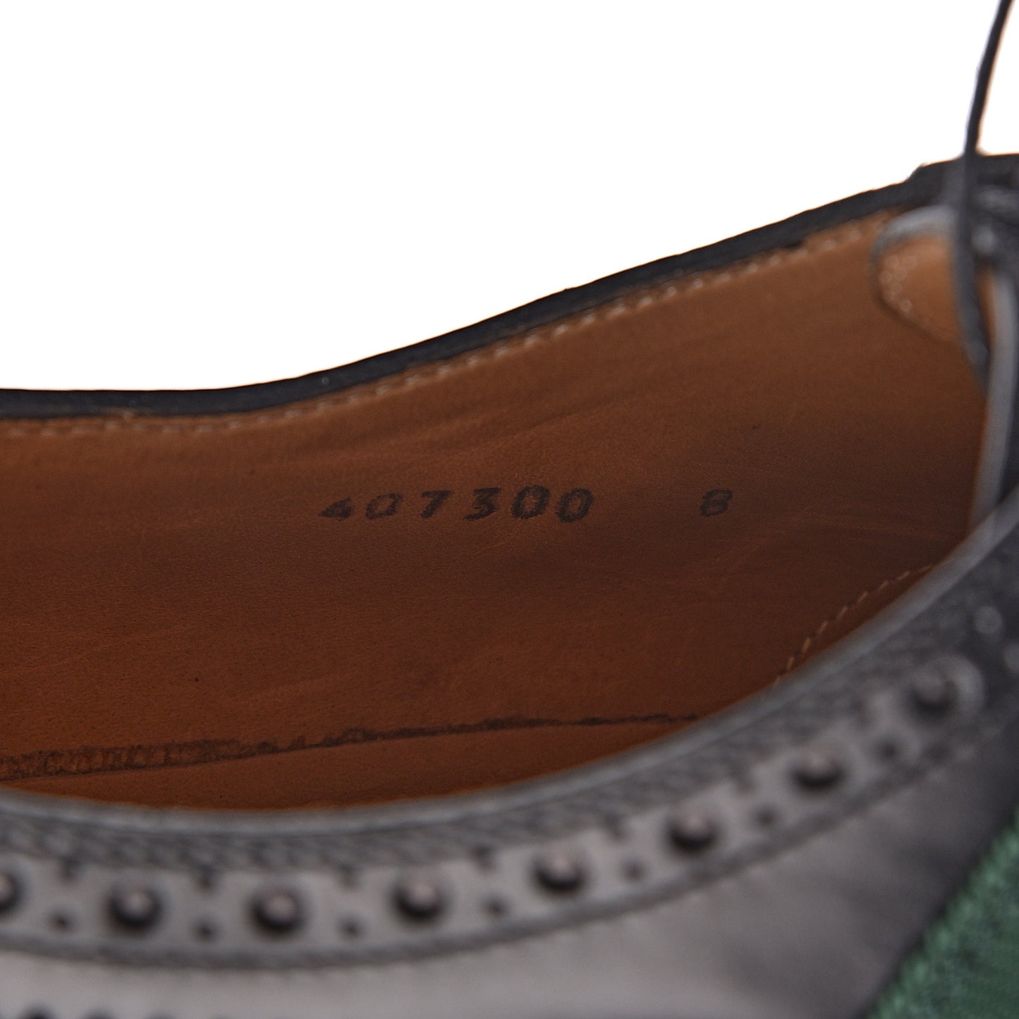 Calfskin Web Bee Embroidered Mens Wingtip Derby Loafers 8 Black