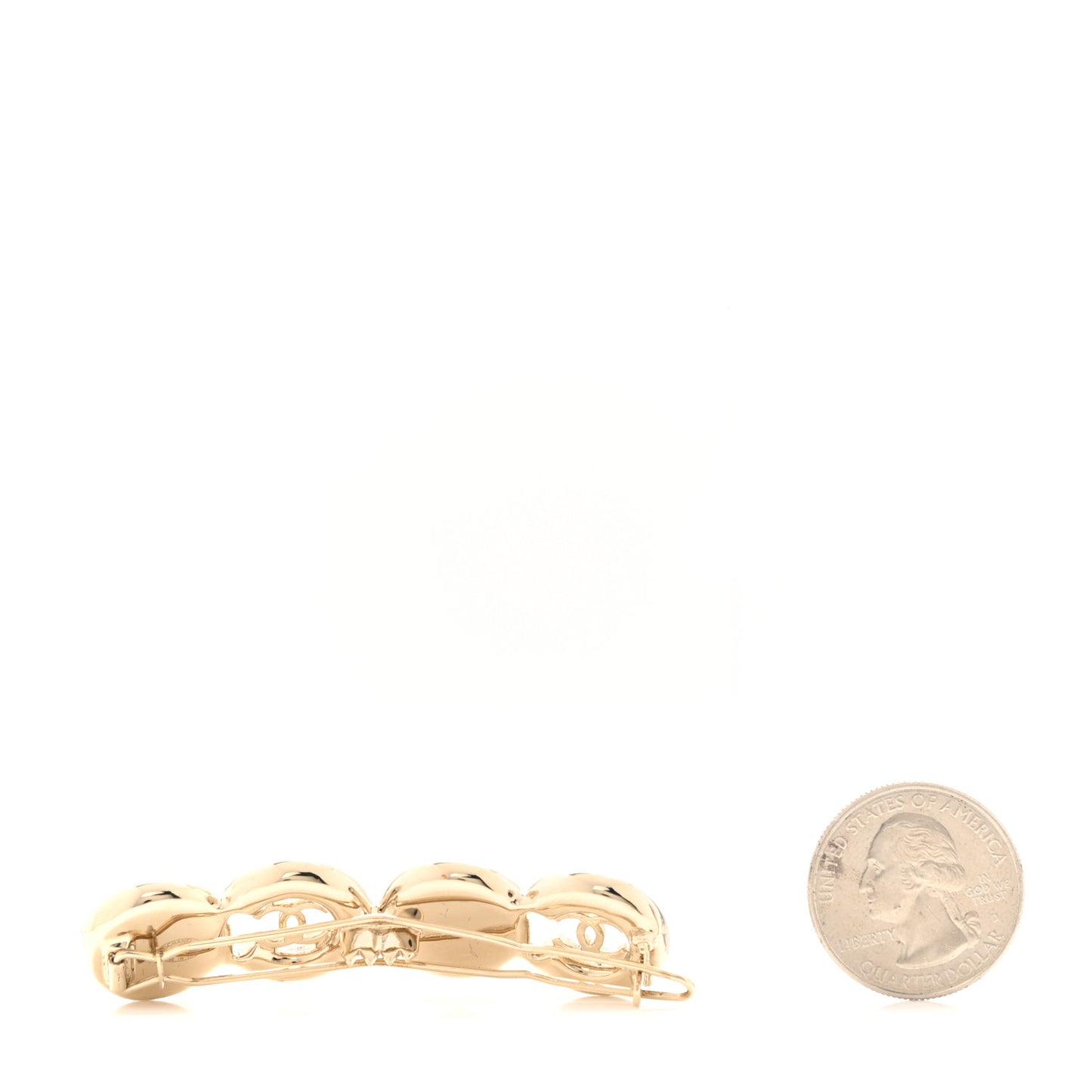 Pearl Coco Hair Clip Barrette Gold