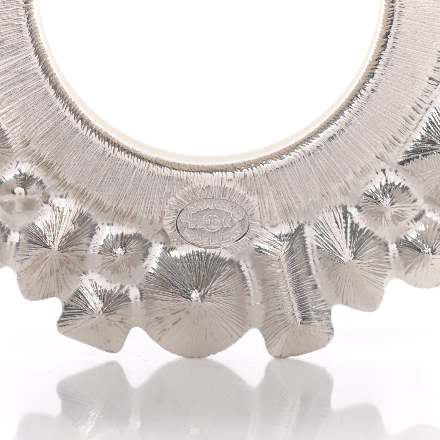 Chanel Crystal CC Smiley Emoji Brooch Silver 4 of 5