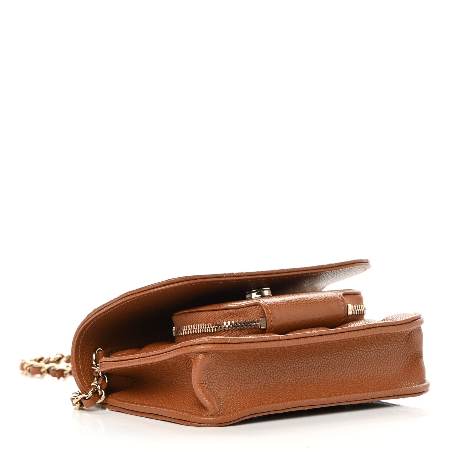 Chanel Caviar Quilted Business Affinity Clutch With Chain Flap Camel 4 of 12