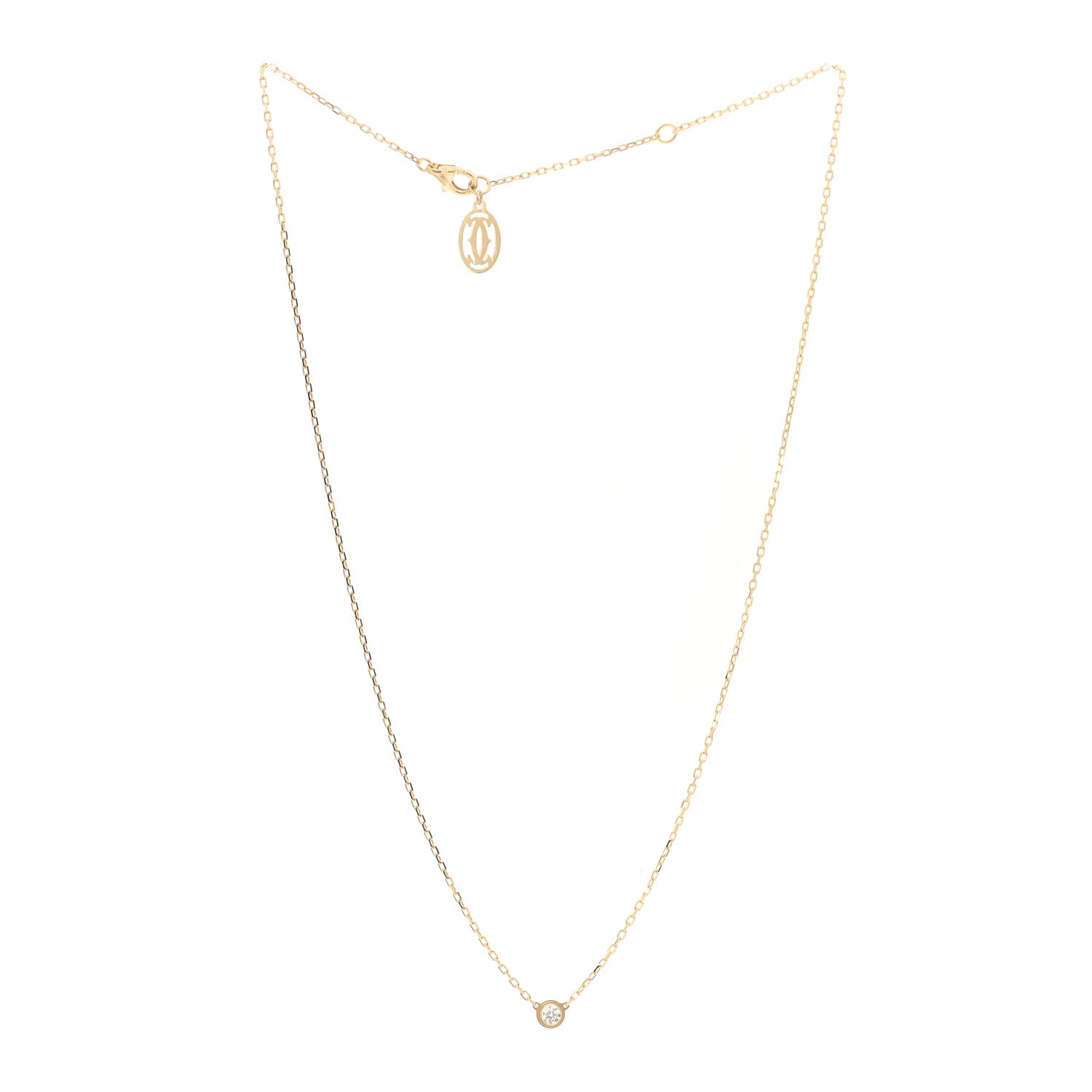 Cartier 18K Yellow Gold Diamond SM D'Amour Pendant Necklace 3 of 6