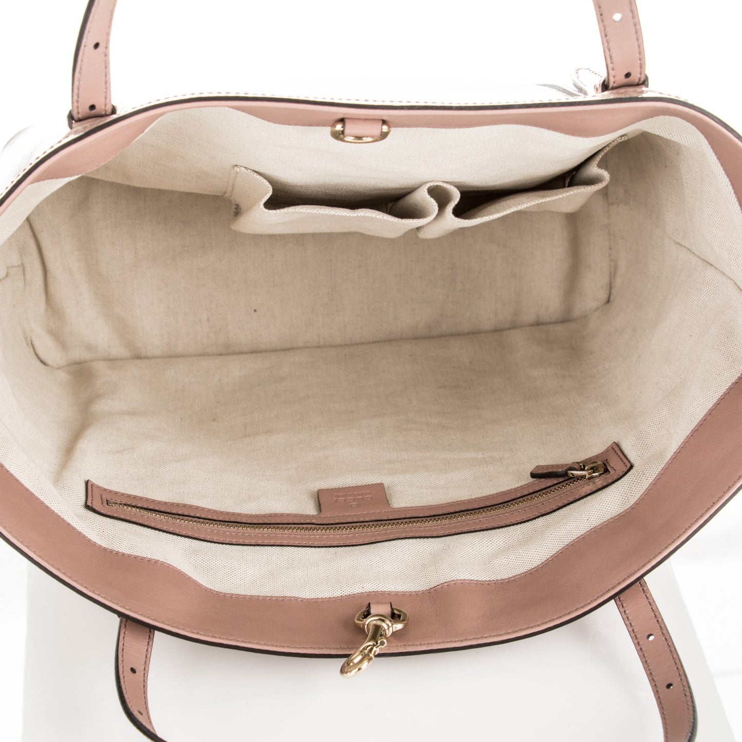 Patent Microguccissima Medium Nice Tote Dark Cipria