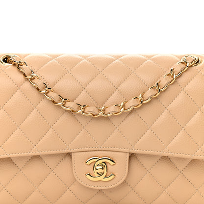 Chanel Caviar Quilted Medium Double Flap Beige 8 of 12