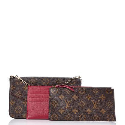 Louis Vuitton Monogram Pochette Felicie Chain Wallet Fuchsia 3 of 13