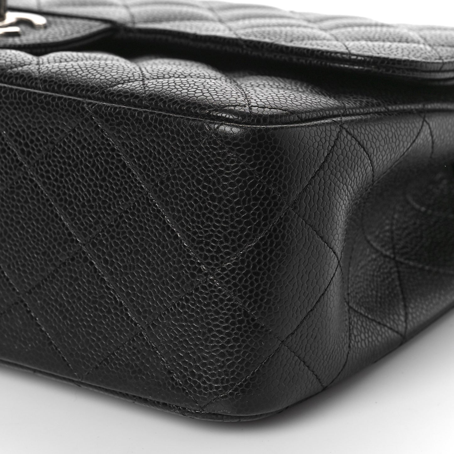 Caviar Quilted Jumbo Double Flap Black