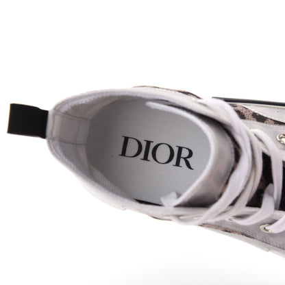Christian Dior Canvas Leopard Print Mens B23 High Top Sneakers 40 White 7 of 9