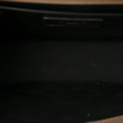 Saint Laurent Grain De Poudre Textured Mixed Matelasse Medium Triquilt Monogram Satchel Dark Latte 5 of 9