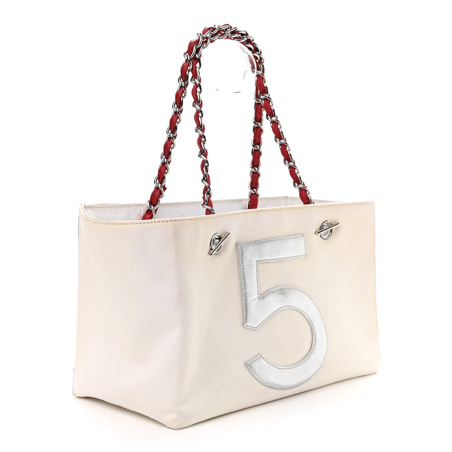 Canvas Foil N°5 Shopping Tote Beige