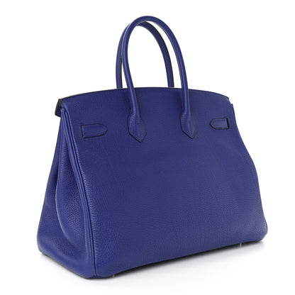 Hermes Togo BIRKIN 35 Bleu France 3 of 12