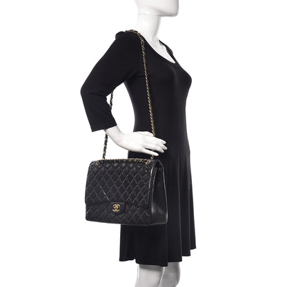 Chanel Lambskin Quilted Maxi Single Flap Black 3 of 14