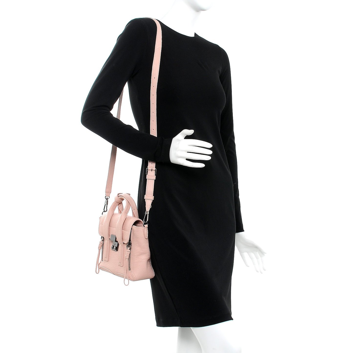 3.1 Textured Calfskin Mini Pashli Satchel Petal