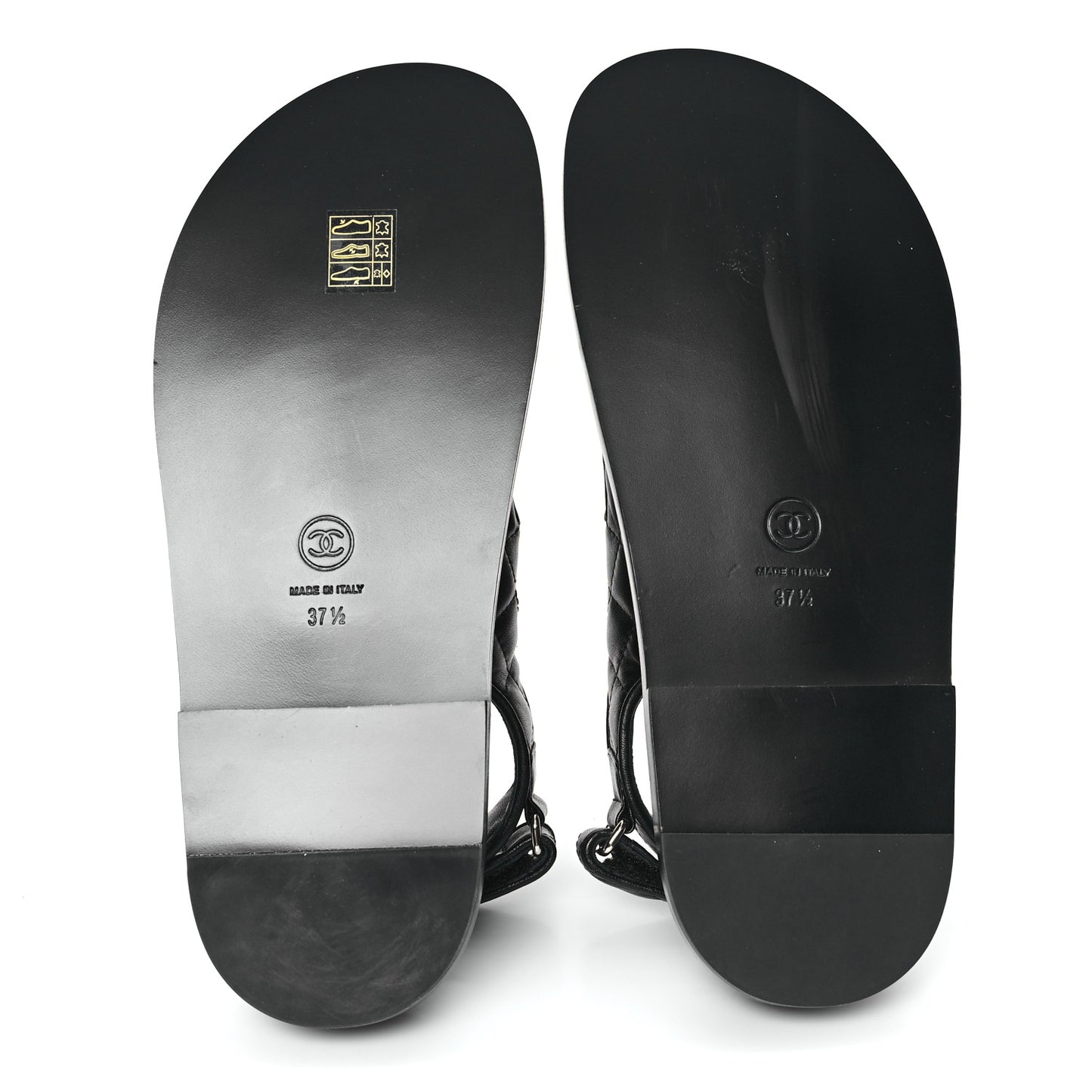 Lambskin Quilted Velcro Dad Sandals 37.5 So Black