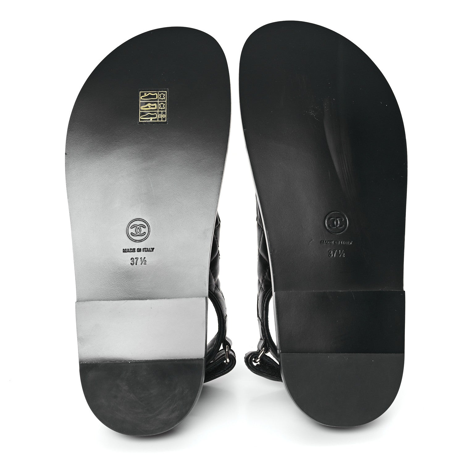 Chanel Lambskin Quilted Velcro Dad Sandals 37.5 So Black 6 of 10