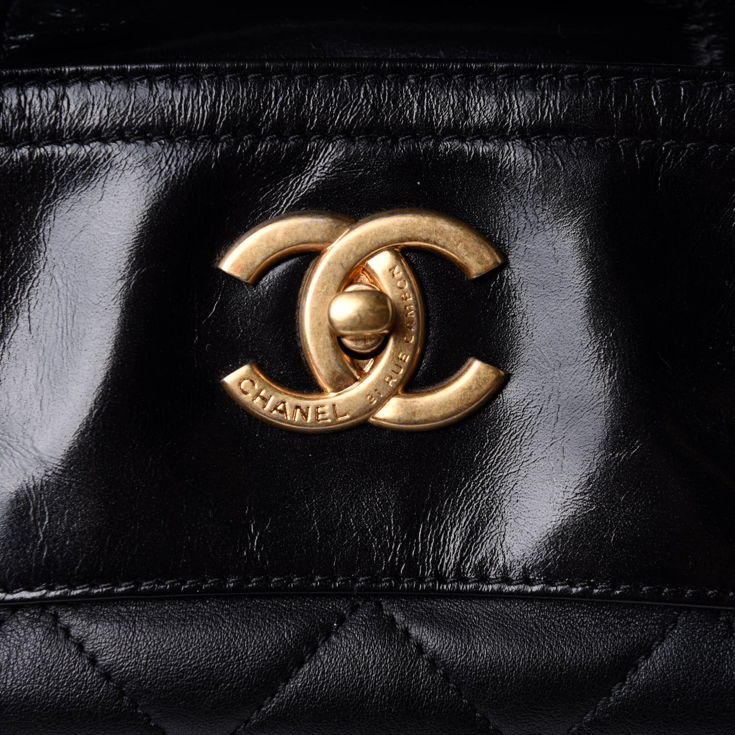 Iridescent Calfskin Large In the Mix Tote Black