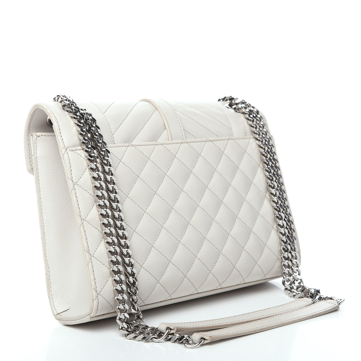 Saint Laurent Grain De Poudre Textured Mixed Matelasse Medium Triquilt Monogram Satchel Porcellana 2 of 14