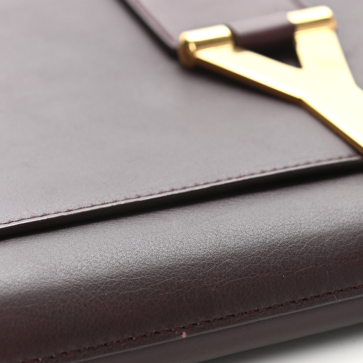 Textured Leather ChYc Clutch Burgundy