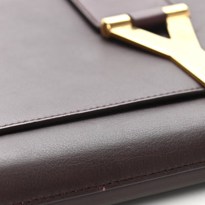 Saint Laurent Textured Leather ChYc Clutch Burgundy 8 of 10