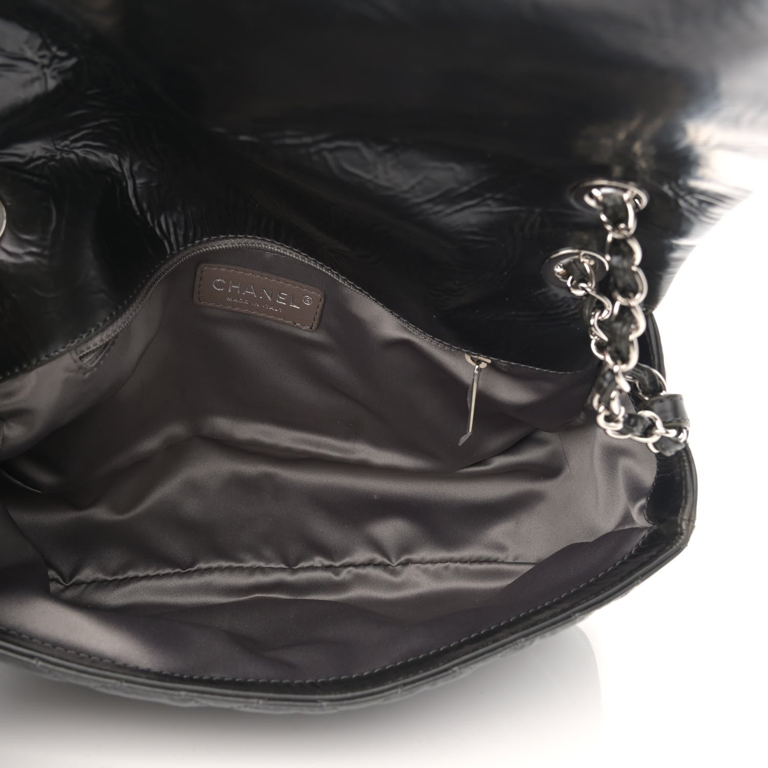Chanel Glazed Calfskin Quilted CC Single Flap Black 5 of 11