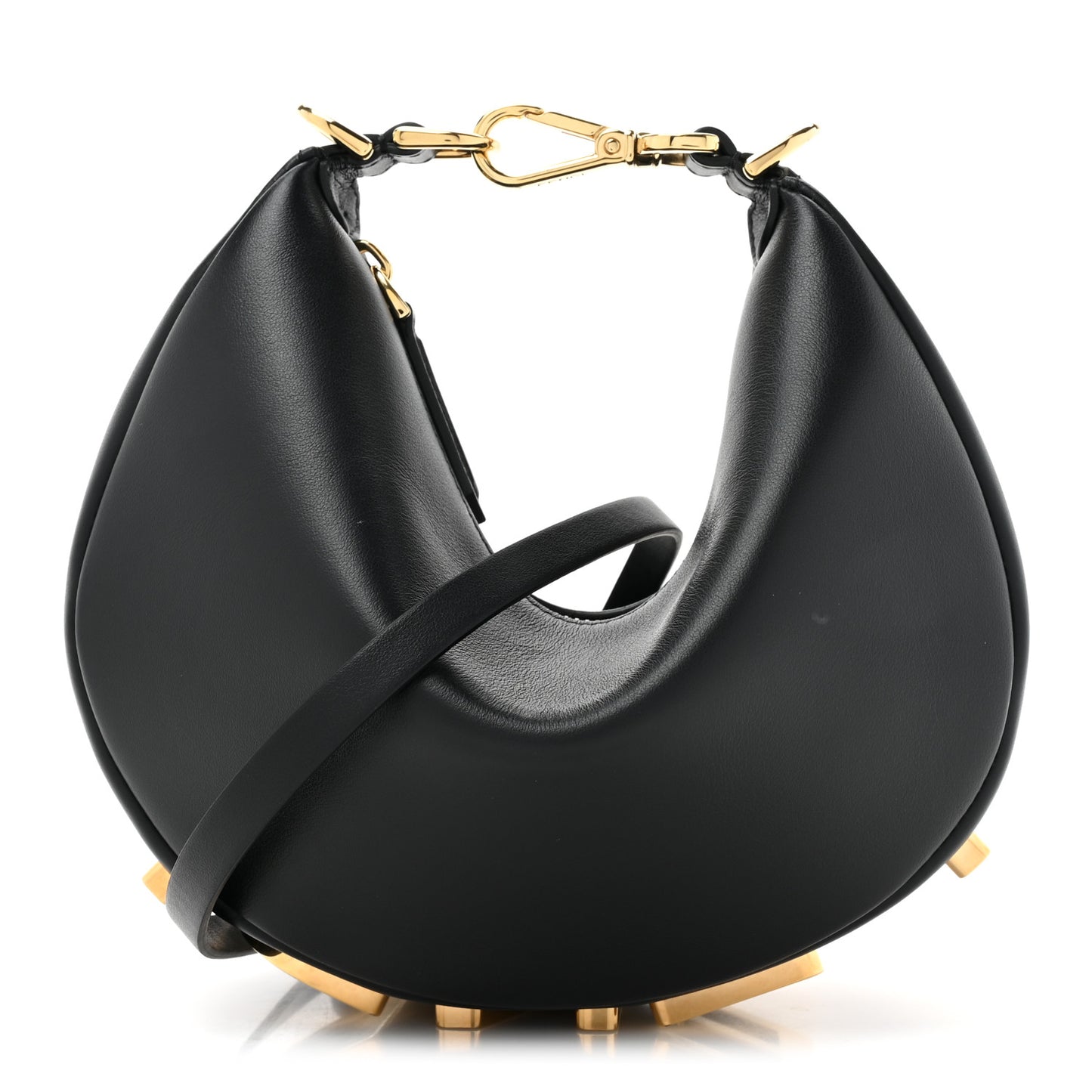 Vitello Grace Matte Mini graphy Hobo Bag Black