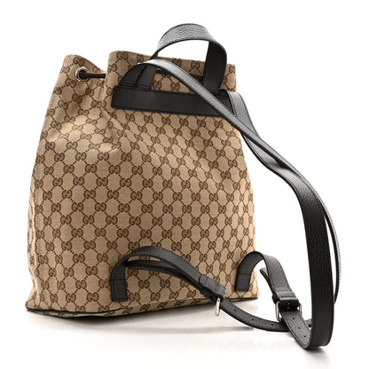 Gucci Monogram Dollar Calfskin O Drawstring Backpack Beige Ebony Testa di Moro Dark Chocolate 3 of 9