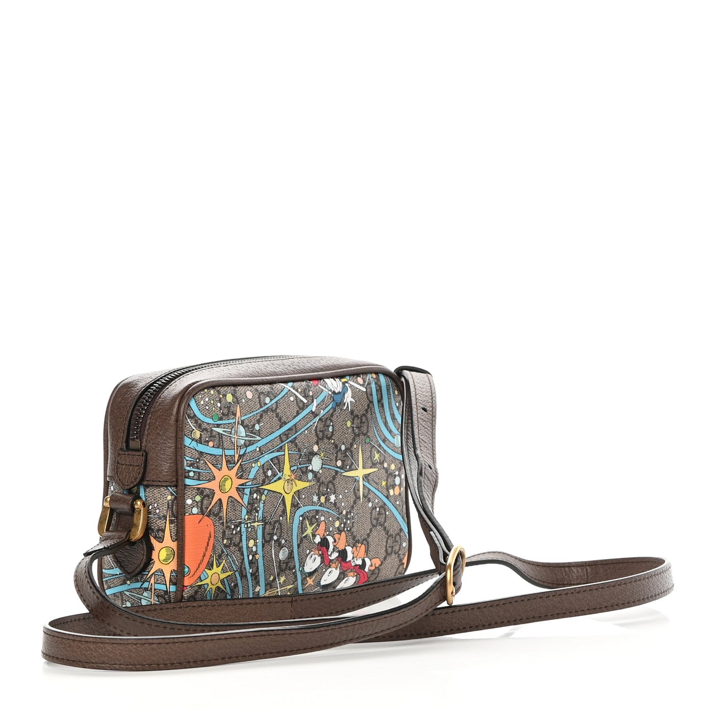 X DISNEY GG Supreme Monogram Donald Duck Interlocking G Shoulder Bag Beige Multicolor New Acero