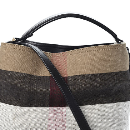 Burberry Canvas Mega Check Medium Ashby Hobo Black 8 of 8