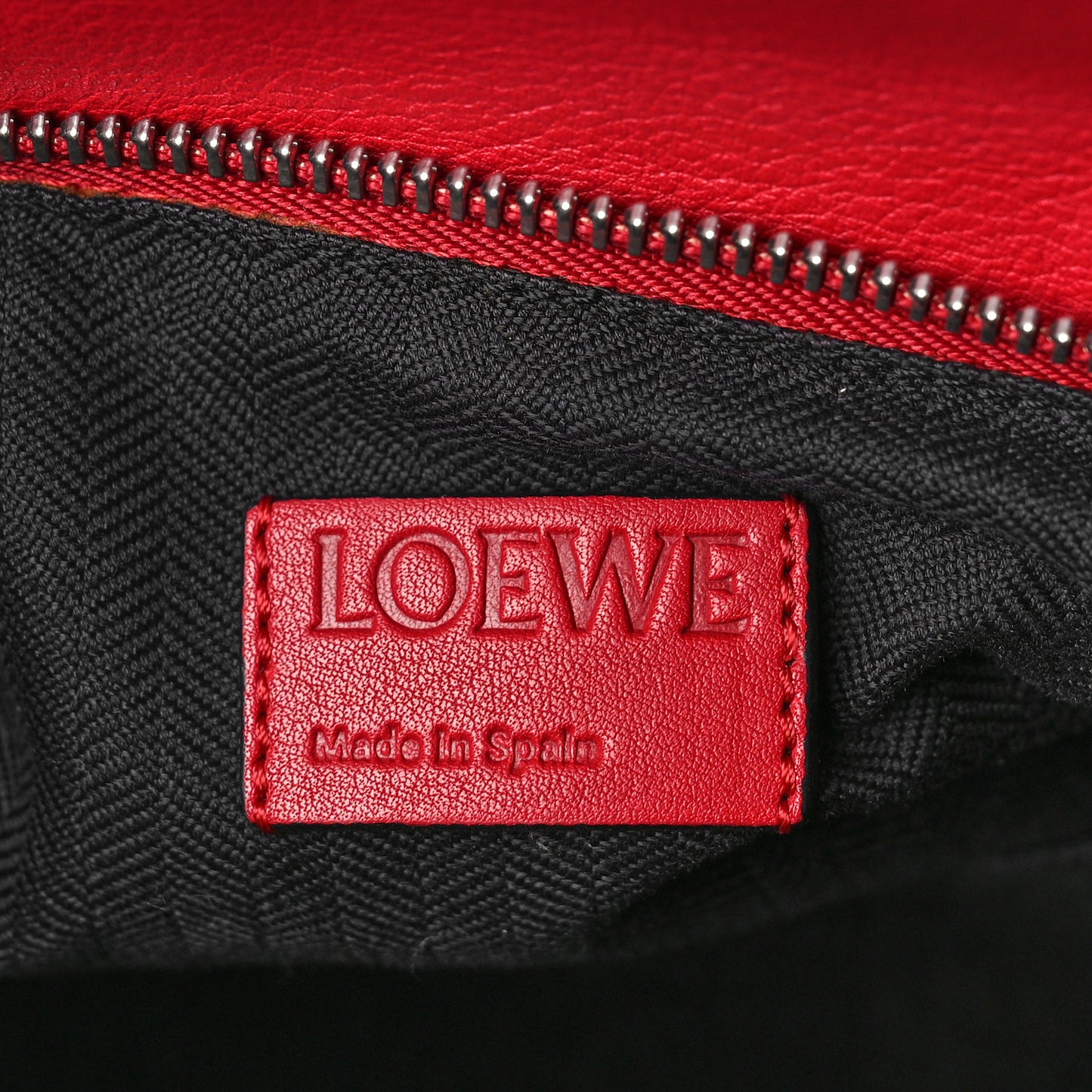 Calfskin Zipper Puzzle Bag Red