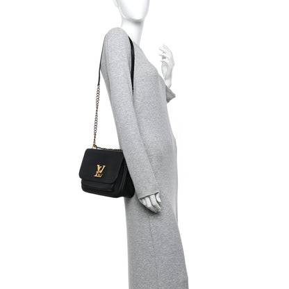 Louis Vuitton Grained Calfskin Lockme Chain Bag PM Black 2 of 10