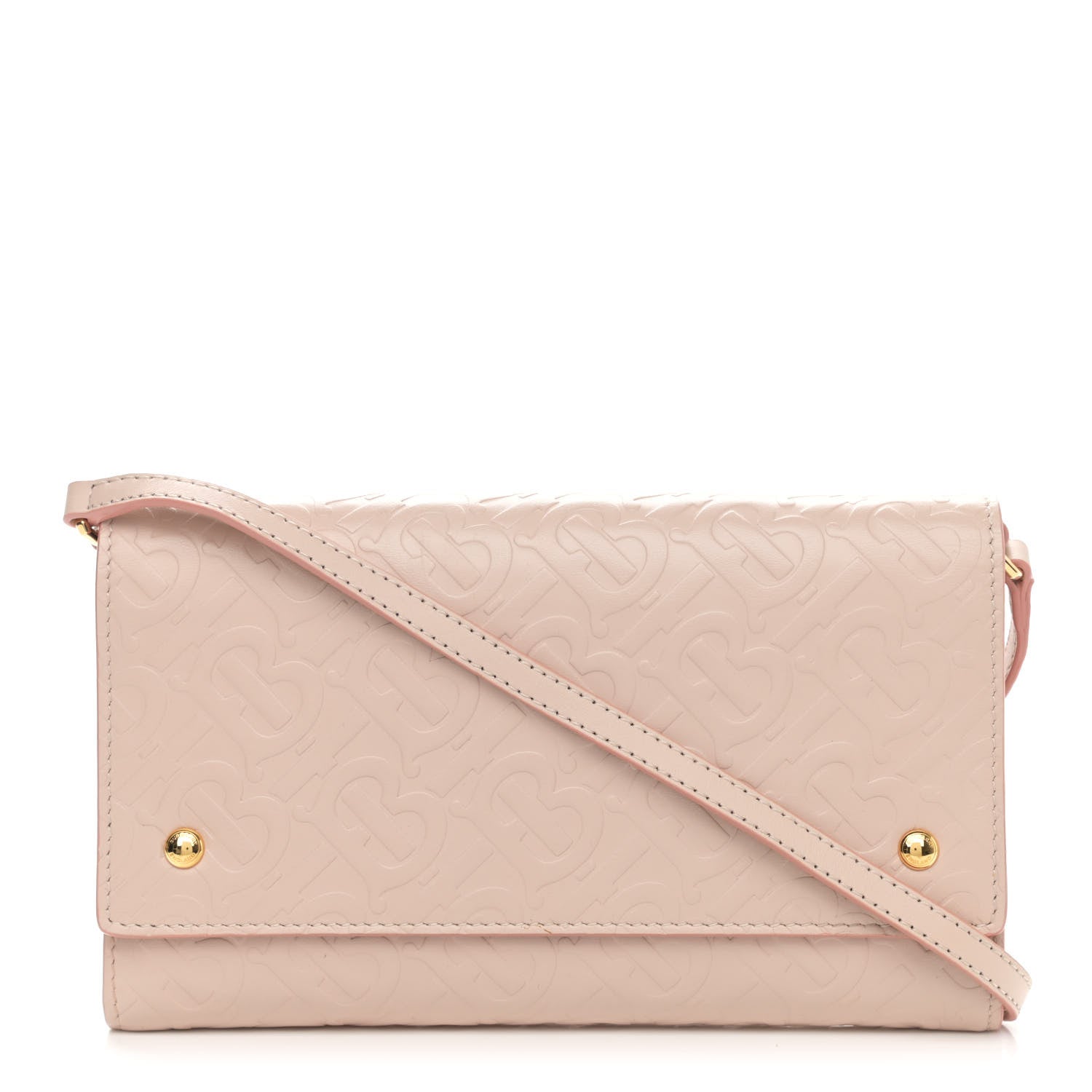 Burberry Calfskin Embossed Monogram Crossbody Light Pink 1 of 12