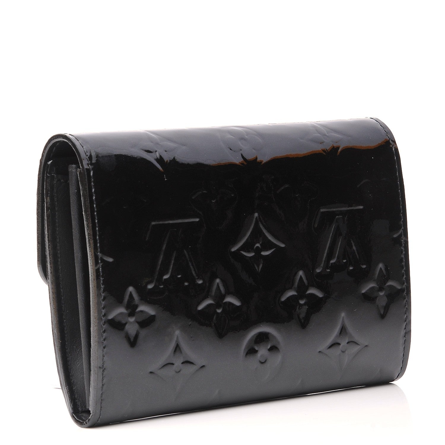 Louis Vuitton Vernis Sarah Compact Wallet Black Magnetique 3 of 8
