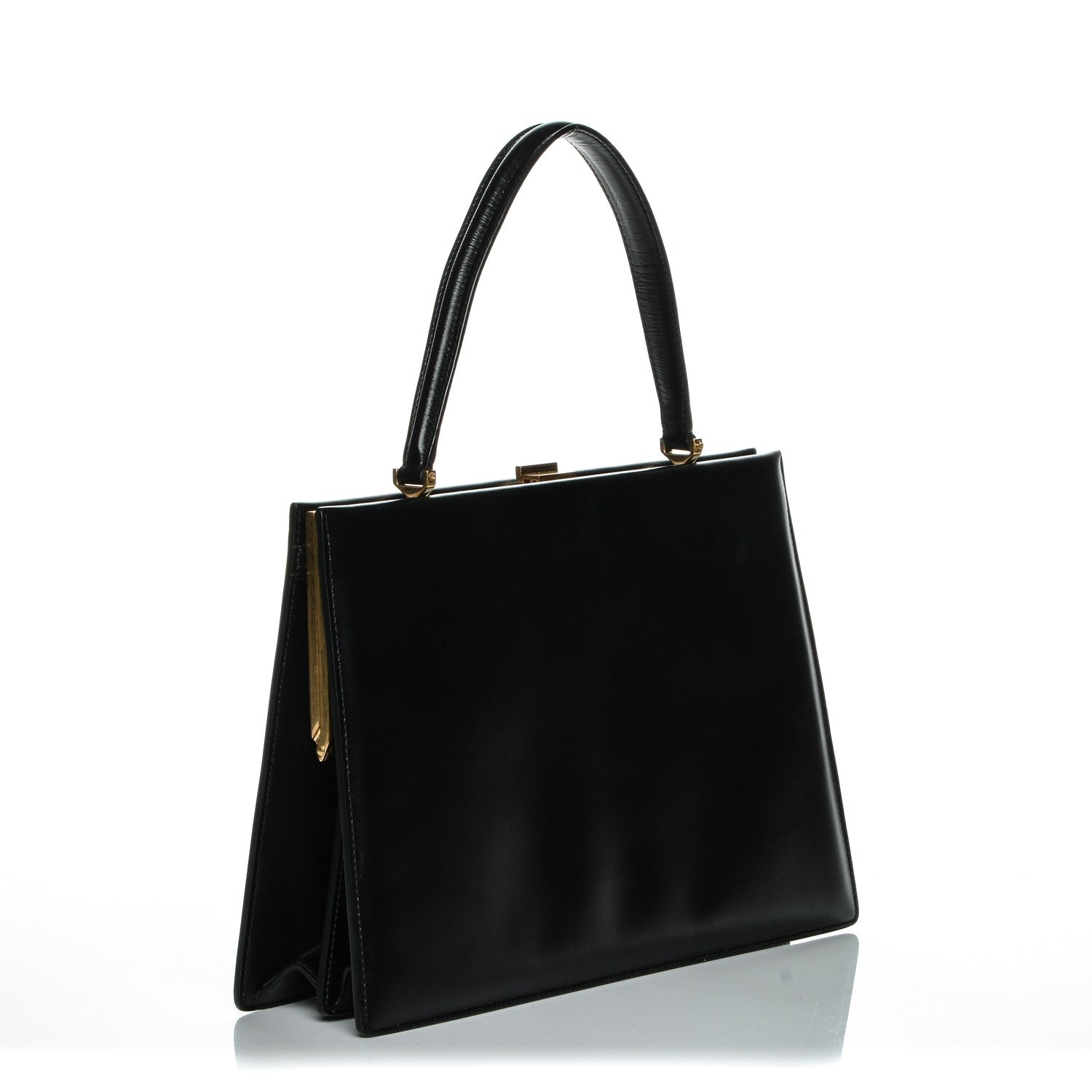 Celine Patina Box Calfskin Medium Clasp Bag Black 3 of 11