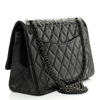 Chanel Glazed Aged Calfskin Quilted 2.55 Reissue 226 Flap So Black 3 of 11