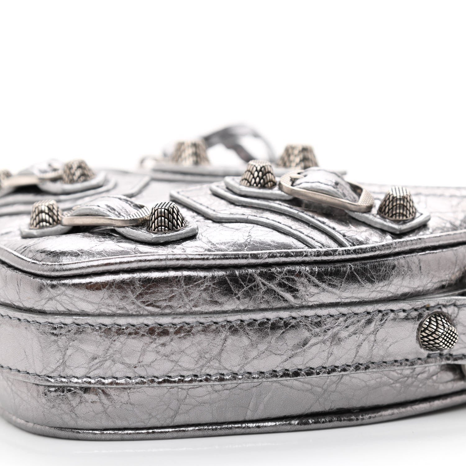 Balenciaga Metallic Agneau Arena Mini Le Cagole Heart Bag Silver 8 of 8