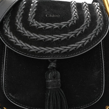 Chloe Suede Calfskin Braided Mini Hudson Shoulder Bag Black 11 of 14