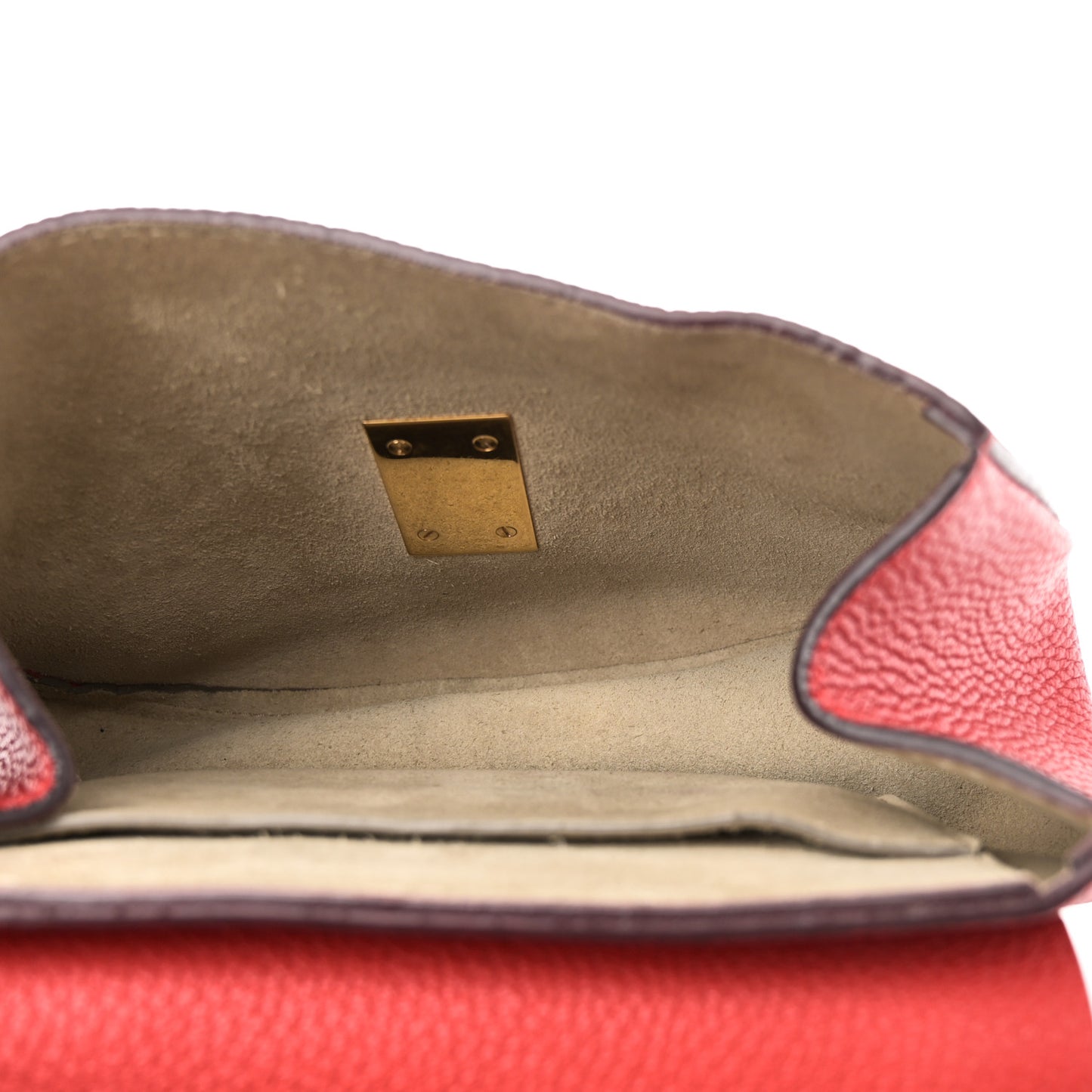 Grained Lambskin Drew Shoulder Bag Plaid Red