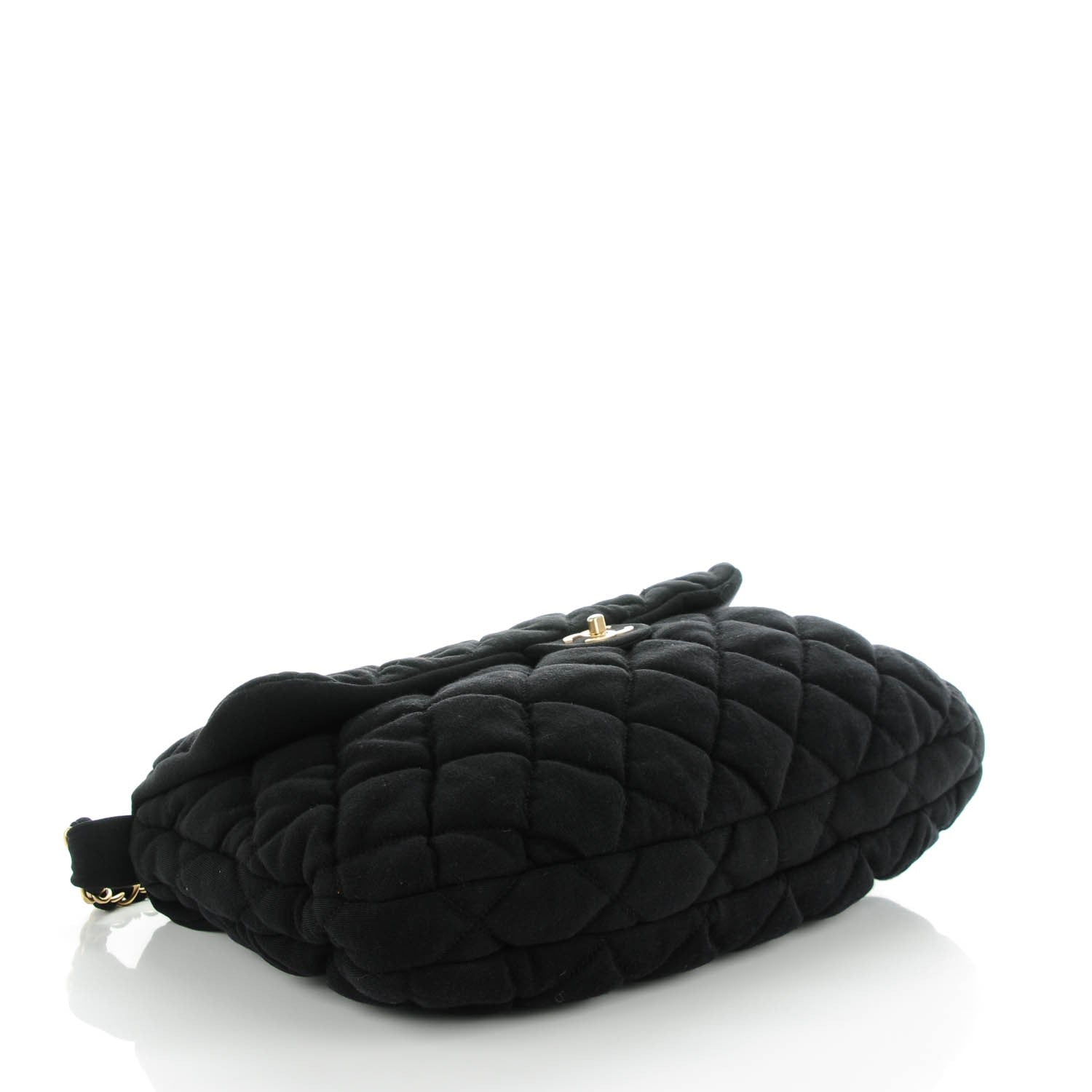 Chanel Jersey Large Bubble Quilt Flap Black 4 of 9