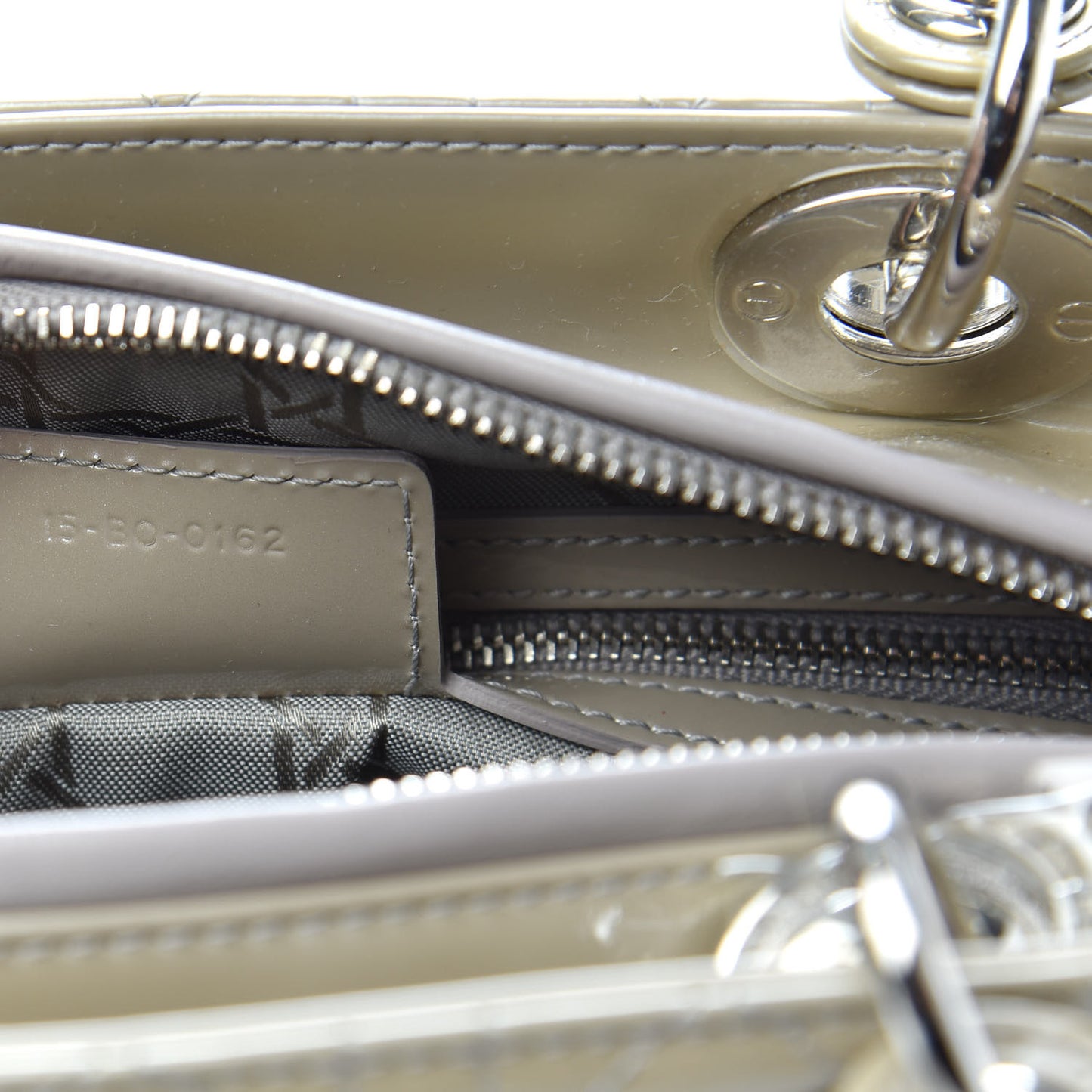 Patent Cannage Medium Lady Dior Grey