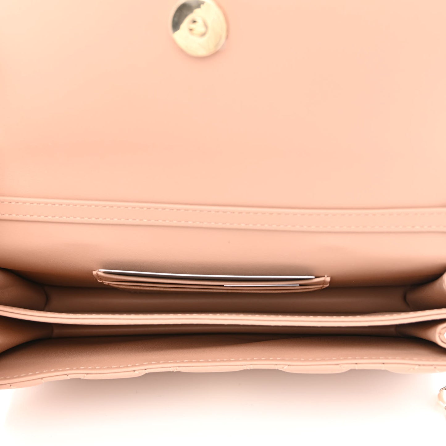 Lambskin Lady Dior Top Handle Clutch Caramel Beige