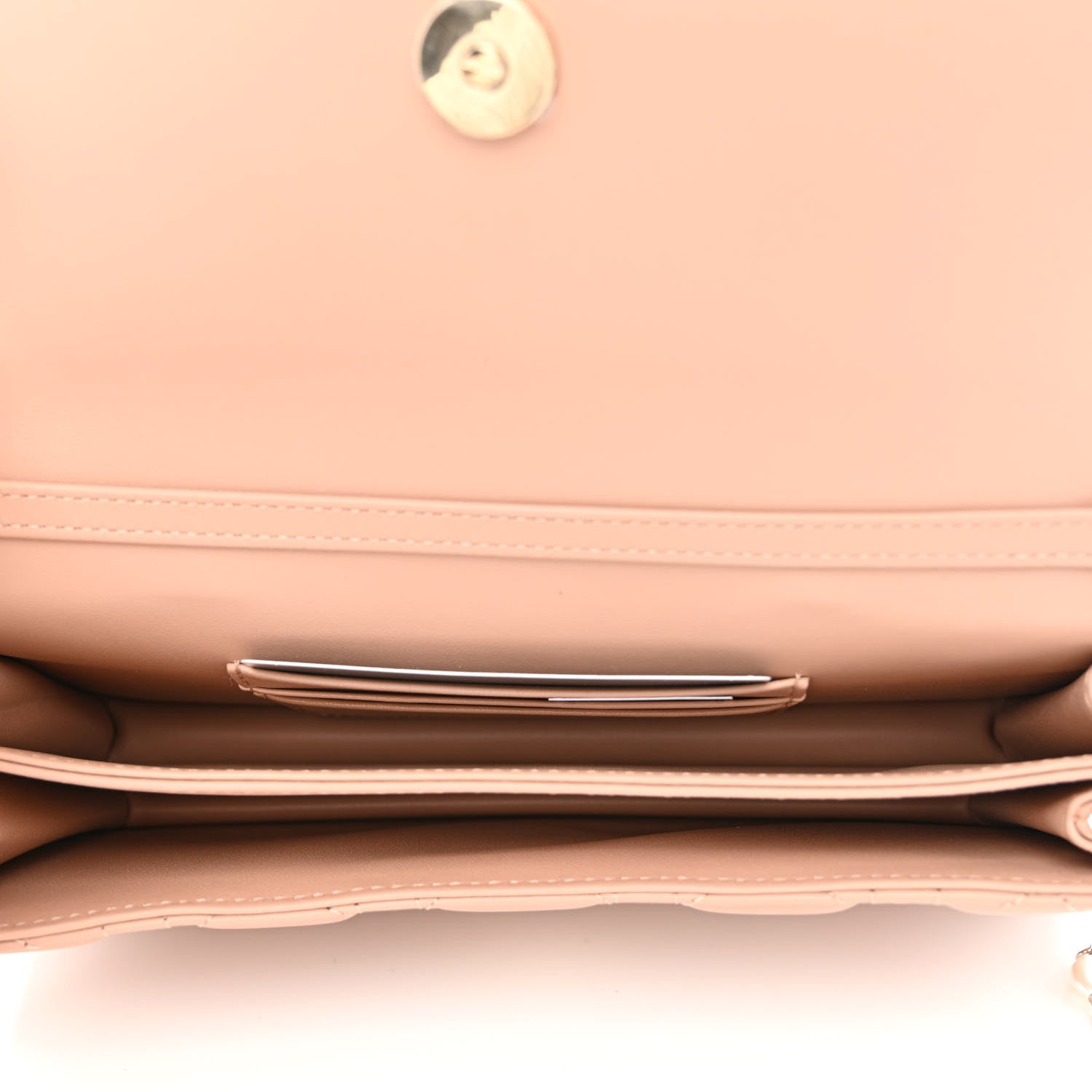 Christian Dior Lambskin Lady Dior Top Handle Clutch Caramel Beige 5 of 12